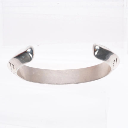 6.25" Vintage Navajo hand stamped carinated sterling silver cuff bracelet