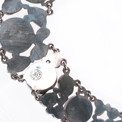 Jan Pomianowski Turquoise, baroque pearl, Butterscotch Amber sterling necklace