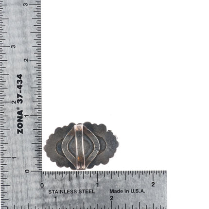 sz7 40's-50's Fred Harvey Cerrillos Turquoise sterling silver snake eye ring