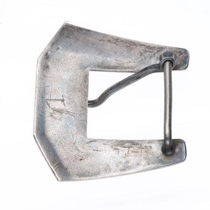 40's-50's Navajo hand stamped sterling silver 3/4" ranger belt buckle set