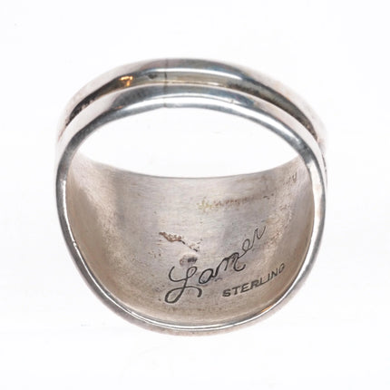 sz11.75 Troy Lamer Navajo rug pattern sterling silver hand stamped ring