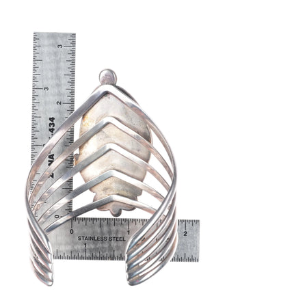 6.5" Leo Yazzie Navajo sterling silver high grade turquoise cuff bracelet