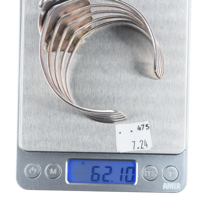 6.5" Leo Yazzie Navajo sterling silver high grade turquoise cuff bracelet