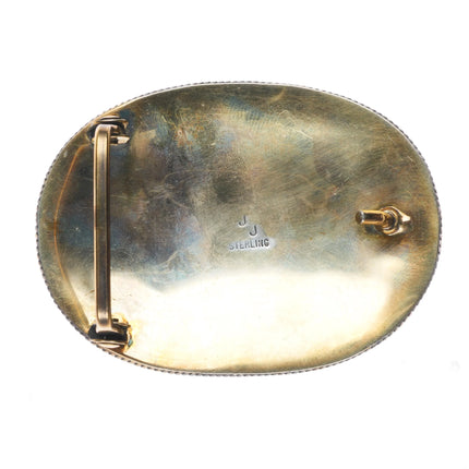 Jerry Johnson Navajo Gold filled sterling silver belt buckle Vintage