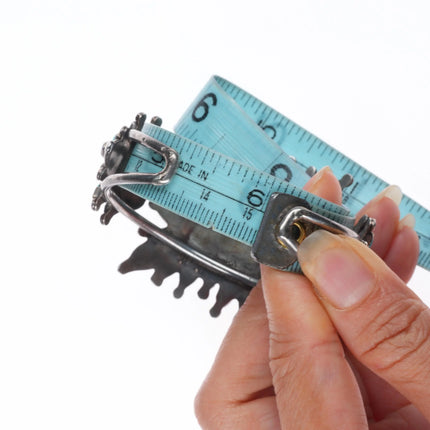 6" Vintage 40's-50's Zuni sterling silver petit point turquoise cuff bracelet