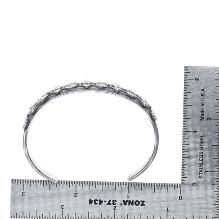 6.75" Vintage Navajo sterling silver fancy twisted wire carinated cuff bracelet