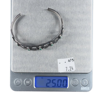 6.75" Vintage Navajo sterling silver fancy twisted wire carinated cuff bracelet