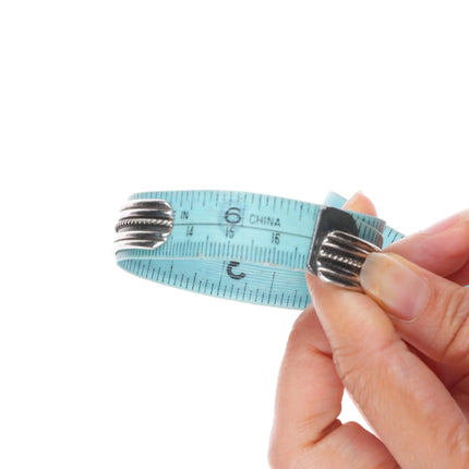 6.5" Paylee and Darlene Coonsis Zuni sterling silver turquoise row cuff bracelet
