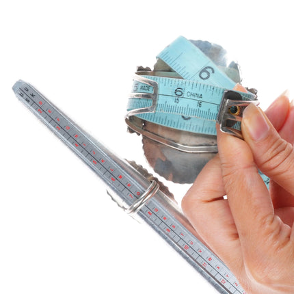 6.6" Cuff sz7.5 ring Jason Yazzie Zuni sterling silver needlepoint turquoise set