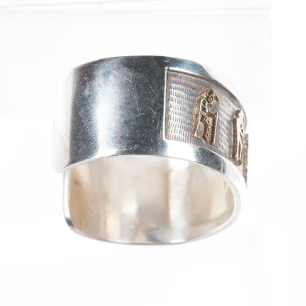 6.6" Bennett Kagenveama Hopi 14k gold/Sterling silver Kokopelli cuff bracelet