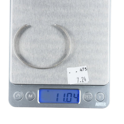 6.1" Hopi Overlay slim stacker cuff bracelet sterling silver