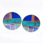 Ray Tracey Knifewing  Navajo sterling silver, turquoise, sugilite cufflinks
