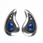c1950's Frank Patania Sr southwestern modernist sterling silver lapis earrings