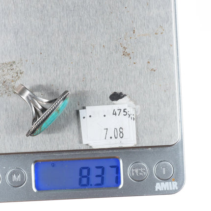 sz7.5 Vintage Waterweb turquoise Navajo sterling silver ring mid century