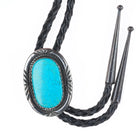 H Wood Vintage Navajo sterling silver/turquoise bolo tie c1980's