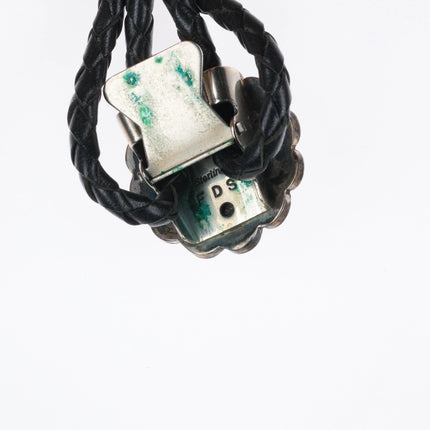 Frederick-Denise Suitza Zuni sterling silver sunface shell/stone inlay bolo tie