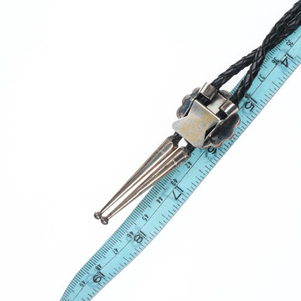 Frederick-Denise Suitza Zuni sterling silver sunface shell/stone inlay bolo tie