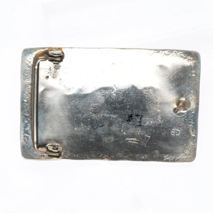 1981 Vintage Navajo Sterling silver Knoxville worlds fair belt buckle chip inlay