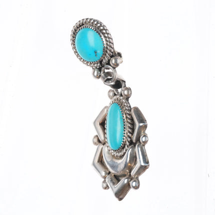 Julie Ondelacey Lahi Zuni sterling silver earrings w/nice natural turquoise