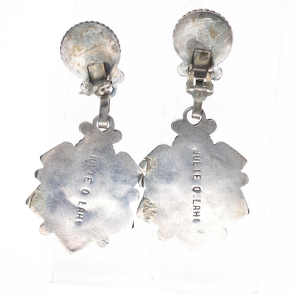 Julie Ondelacey Lahi Zuni sterling silver earrings w/nice natural turquoise
