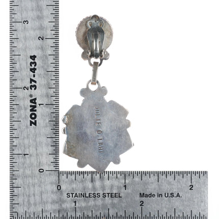 Julie Ondelacey Lahi Zuni sterling silver earrings w/nice natural turquoise