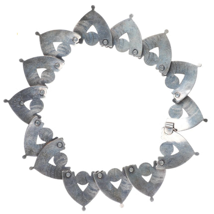 15.75" c1950's Los Castillo 481 sterling silver modernist Mexican necklace