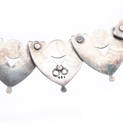 15.75" c1950's Los Castillo 481 sterling silver modernist Mexican necklace