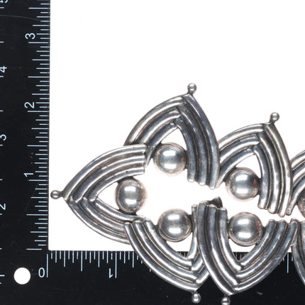 15.75" c1950's Los Castillo 481 sterling silver modernist Mexican necklace