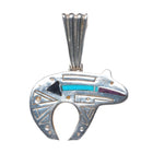 Ray Tracy Knifewing sterling silver, sugilite, turquoise, onyx bear pendant