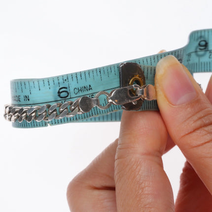 6.75" Ken Romero Taos/Laguna puebl sterling silver/14k cobblestone link bracelet