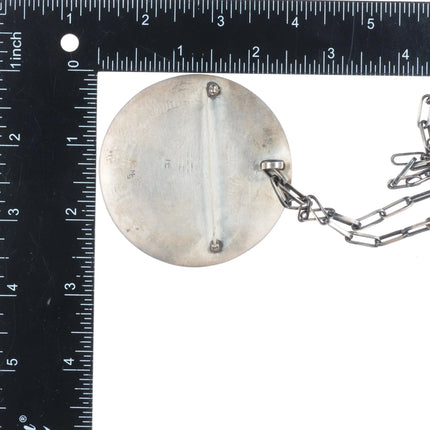 Large Michael Sockyma Hopi Overlay kokopelli pendant/pin sterling silver