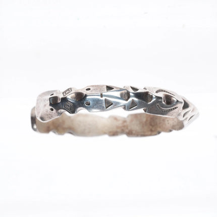 6" Alfred Martinez Navajo Sterling silver carinated cuff bracelet