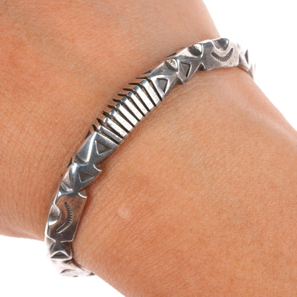 6" Alfred Martinez Navajo Sterling silver carinated cuff bracelet