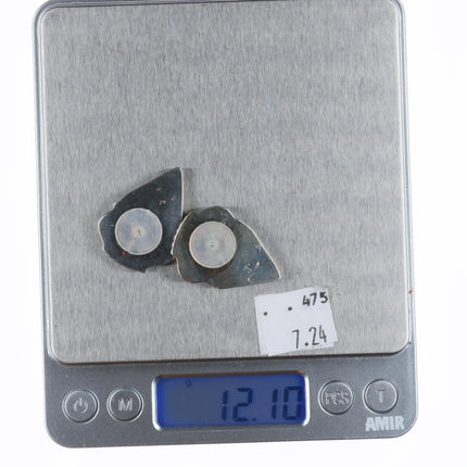 Vintage J Navajo sterling silver Sugilite, turquoise modernist earrings