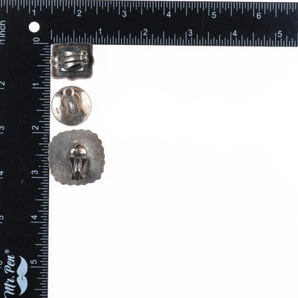 Lot of Retro southwestern/designer/Mexican sterling silver clip-on earrings