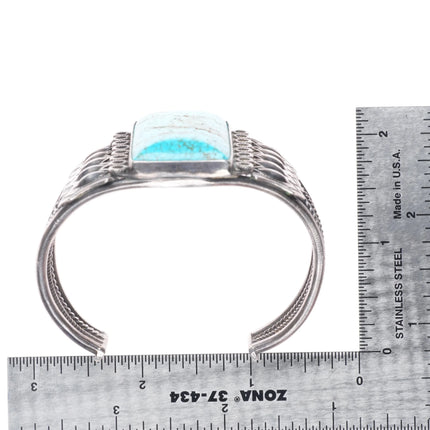 6.5" 30's-40's Nevada Blue Spiderweb #8 turquoise sterling silver cuff bracelet