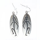 Gary and Elsie Yoyokie Hopi Overlay dancer earrings sterling silver