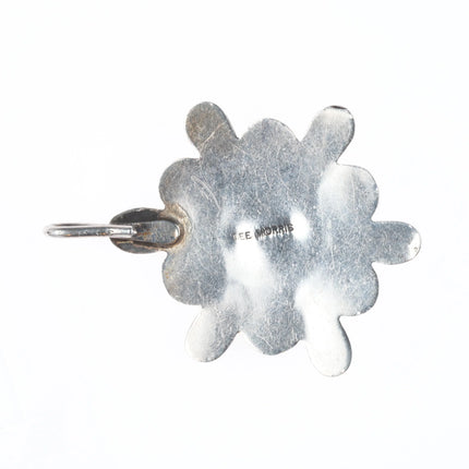 1970's Dee Morris Morenci Turquoise sterling silver Repousse bump out pendant