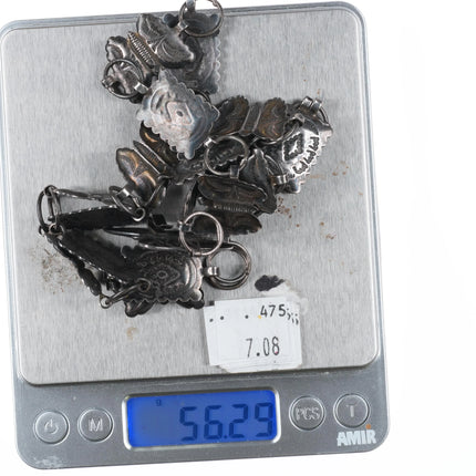 Vintage Fred Harvey Era Sterling silver butterfly stamped concho belt/hatband