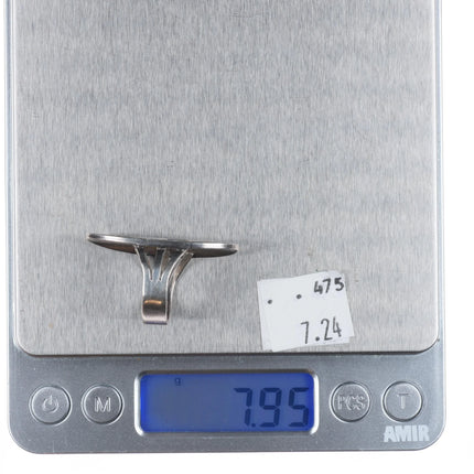 sz6.5 c1950's Victor Coochwytewa Hopi overlay rain cloud ring sterling silver