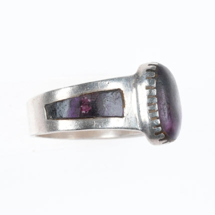 sz7 Vintage Native American sterling silver high grade Sugilite ring