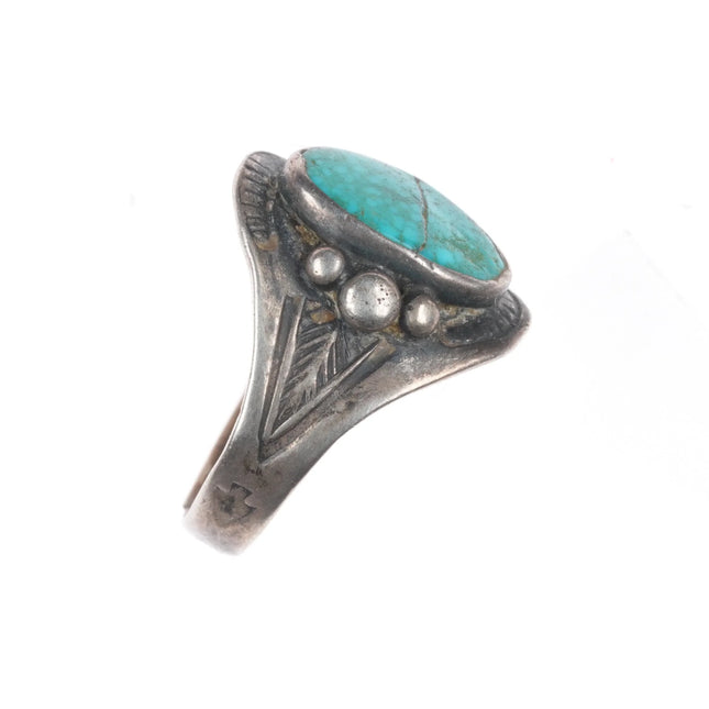 sz7 30's-40's Navajo sterling silver stamped side ring size 7 cut shank