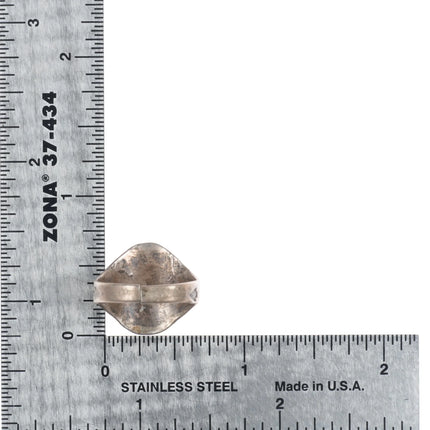 sz7 30's-40's Navajo sterling silver stamped side ring size 7 cut shank