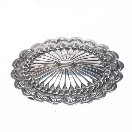 Jerry Platero Navajo sterling silver hand stamped belt buckle Vintage