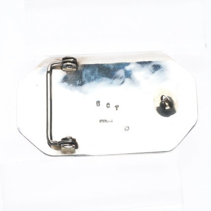 Becenti Navajo warrior sterling silver belt buckle