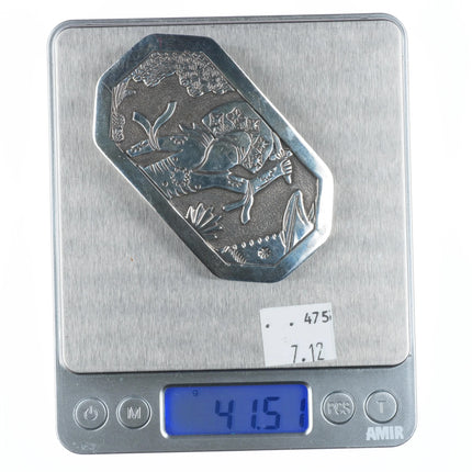 Becenti Navajo warrior sterling silver belt buckle