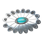 Vintage Navajo or Hopi Overlay turquoise belt buckle sterling silver sun/flower