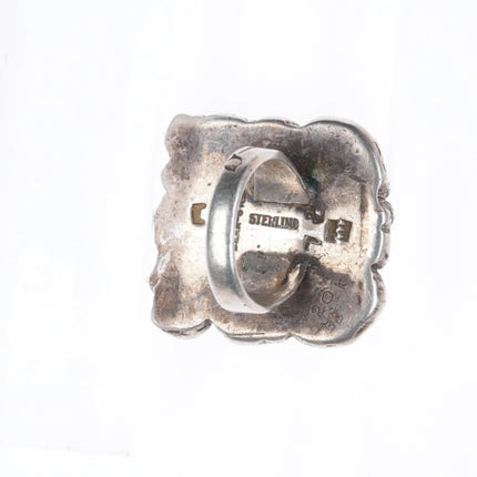 sz7 Chief Shatka Bear-Step sterling silver and turquoise ring ingot