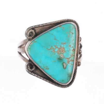 sz7.75 Vintage Navajo  high grade Royston turquoise sterling silver ring