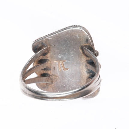 sz7.75 Vintage Navajo  high grade Royston turquoise sterling silver ring